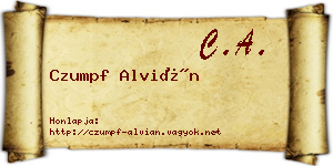 Czumpf Alvián névjegykártya